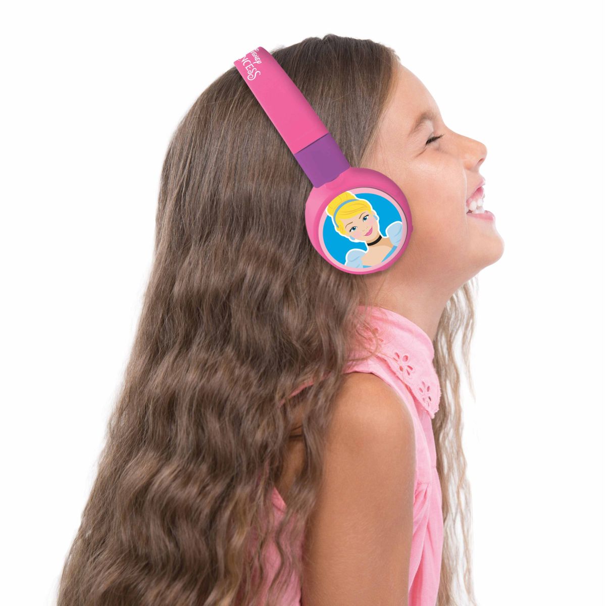 Lexibook 2v1 bluetooth skládací sluchátka Disney princezny s limitem hlasitosti