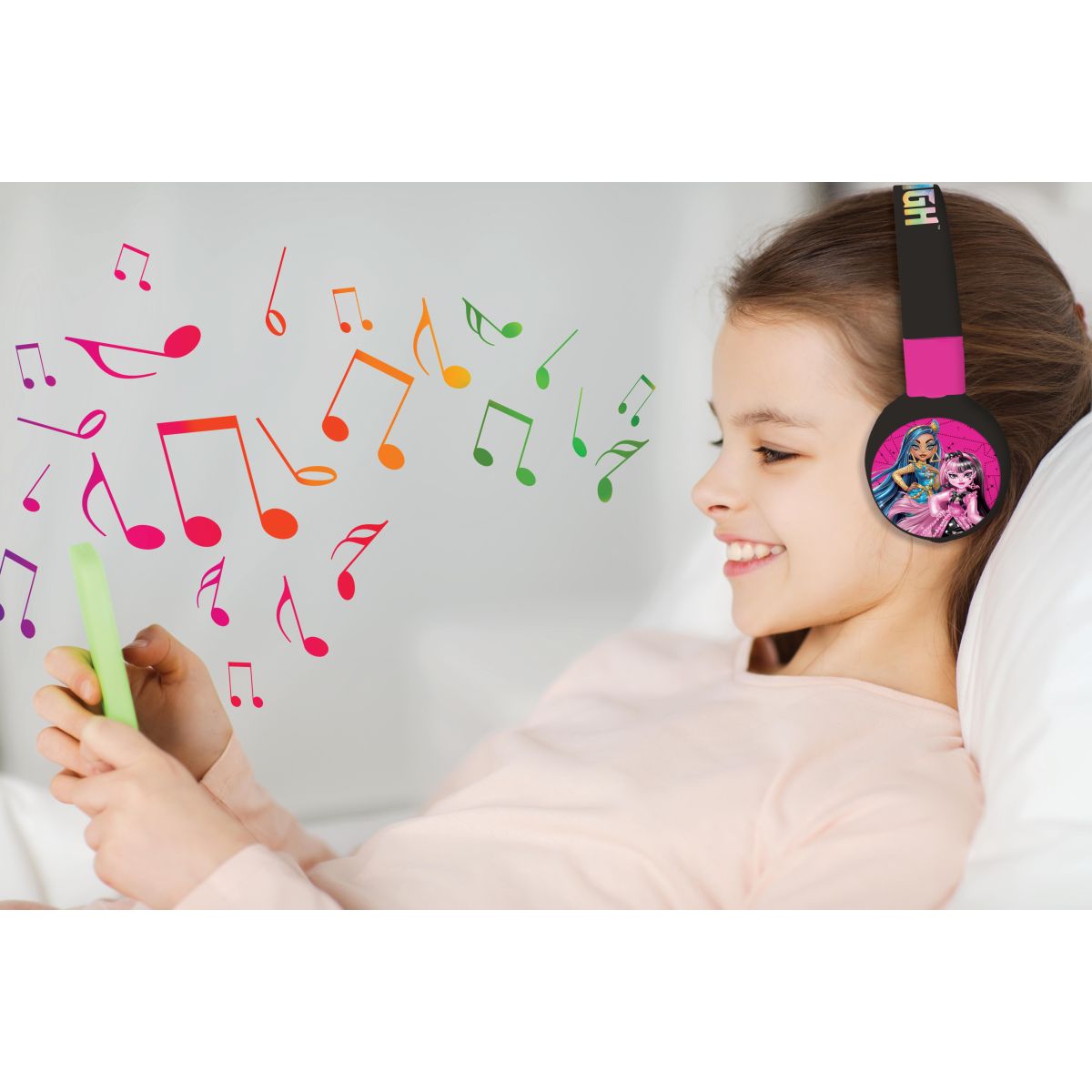 Lexibook 2v1 bluetooth skládací sluchátka Monster High s limitem hlasitosti