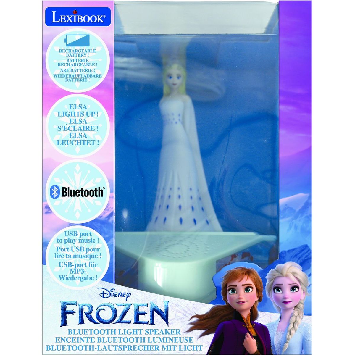 Lexibook Bluetooth reproduktor se svítící figurkou Elsa