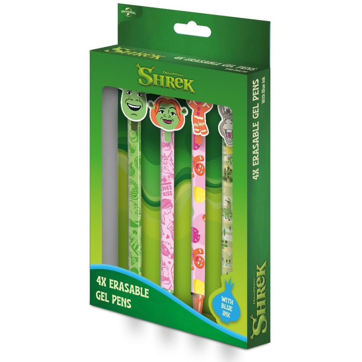 Pyramid International Shrek Set gumovacích gelových per 4 ks