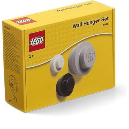 LEGO® věšák na zeď, 3 ks - bílá, černá, šedá