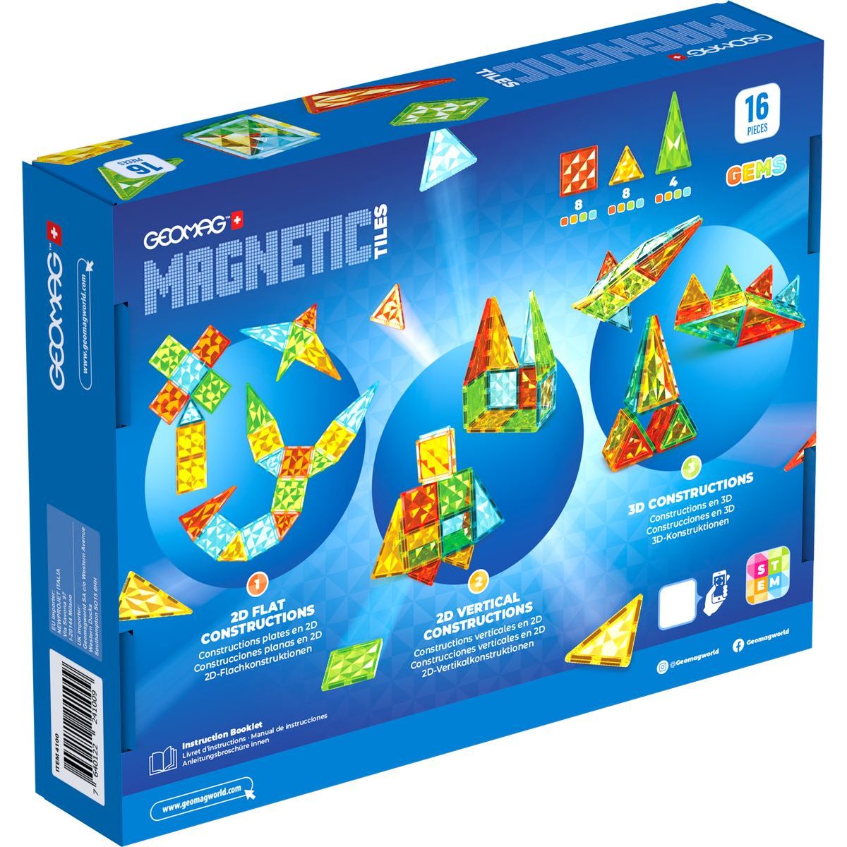 Geomag Magnetic Tiles 16 dílků