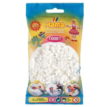 Hama H207-01 Korálky Midi bílé 1000 ks