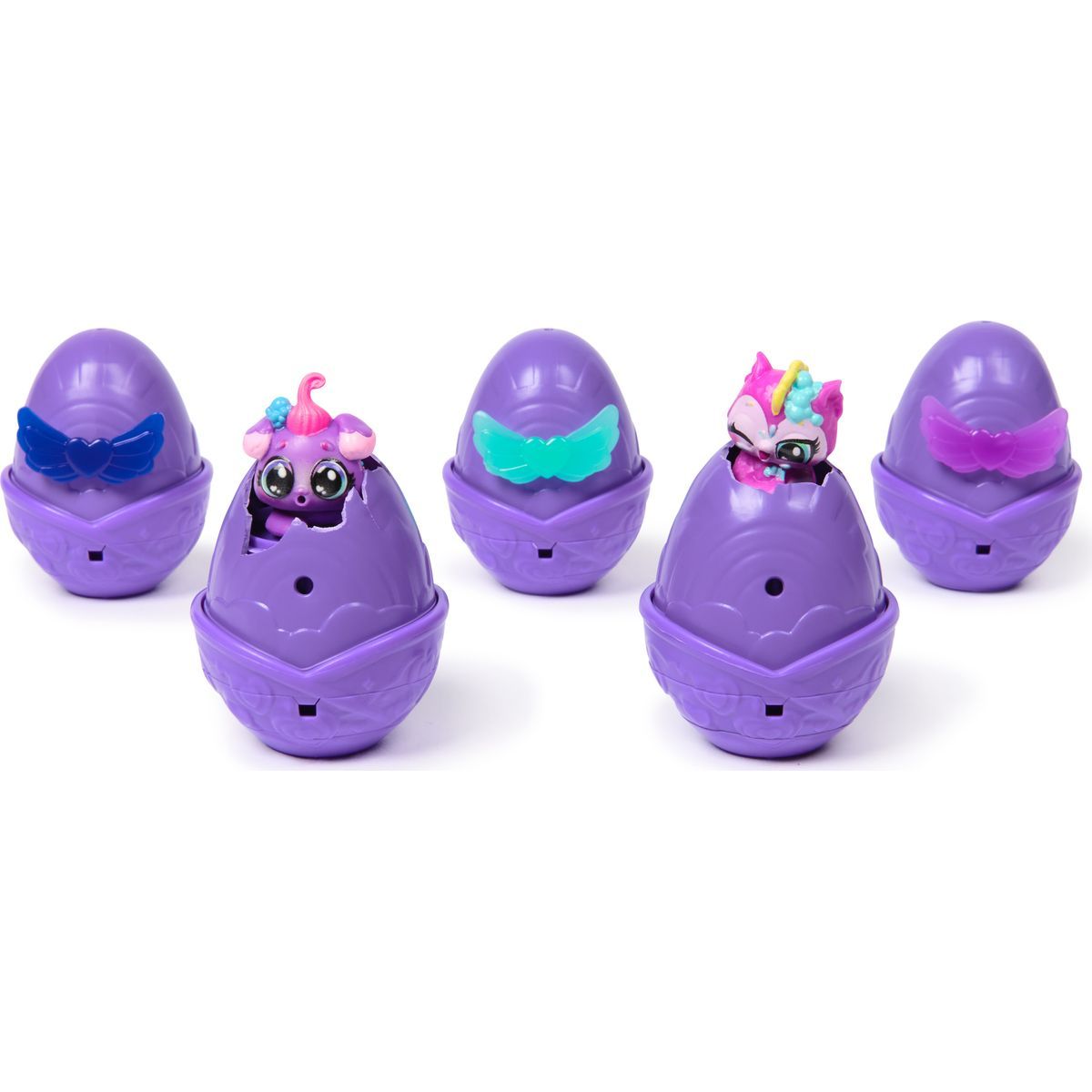 Hatchimals karton zvířátek neónová duha