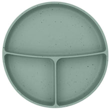 KikkaBoo Talíř dělený s přísavkou Platinum Silicone Sage