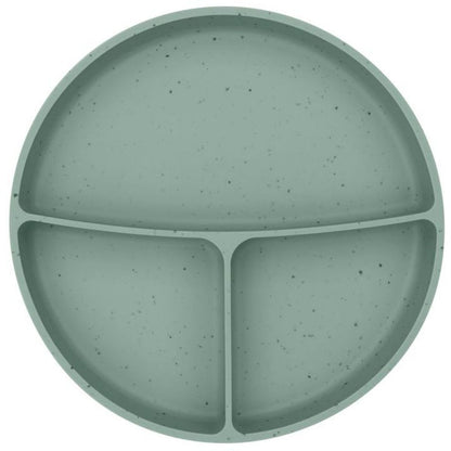 KikkaBoo Talíř dělený s přísavkou Platinum Silicone Sage