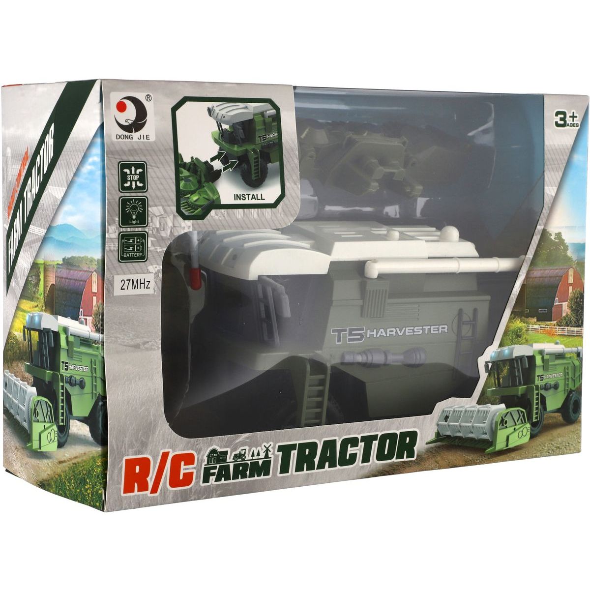 Teddies Kombajn na kukuřici RC  22cm 27MHz