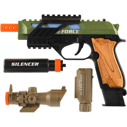 Teddies Vojenský set s pistolí, zaměřovačem a tlumičem