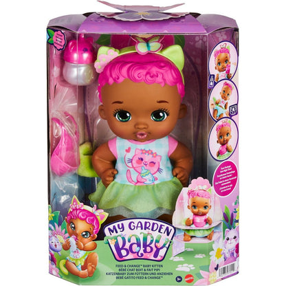 Mattel My Garden Baby miminko růžovo-zelené koťátko 30 cm