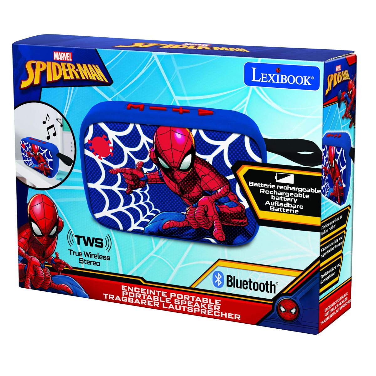 Lexibook Reproduktor Spiderman s látkovým povrchem