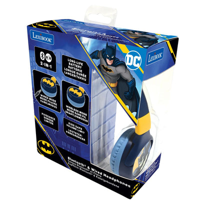 Lexibook 2v1 bluetooth skládací sluchátka Batman s limitem hlasitosti