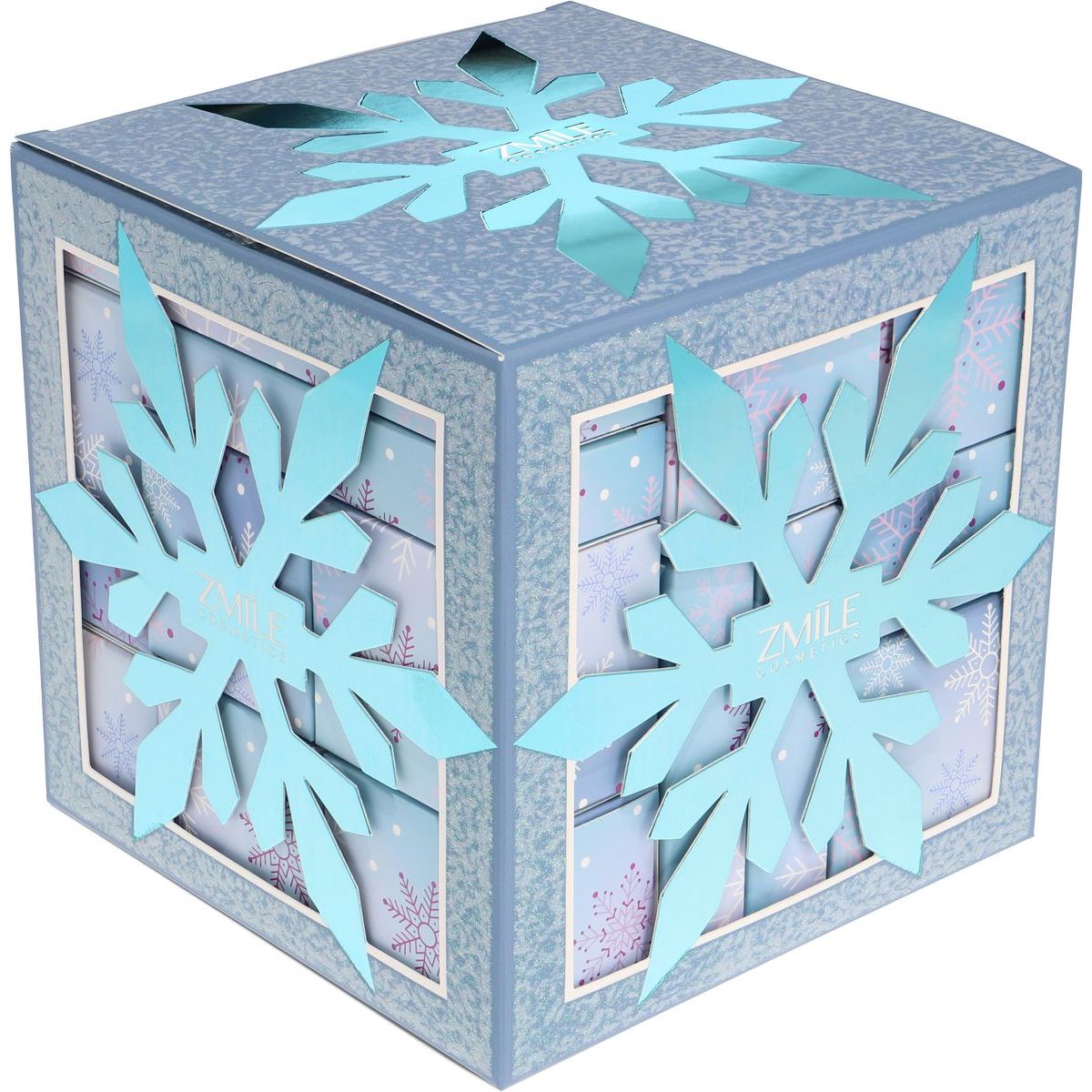 Adventní kosmetický kalendář Snowflake Puzzle - ledově modrá