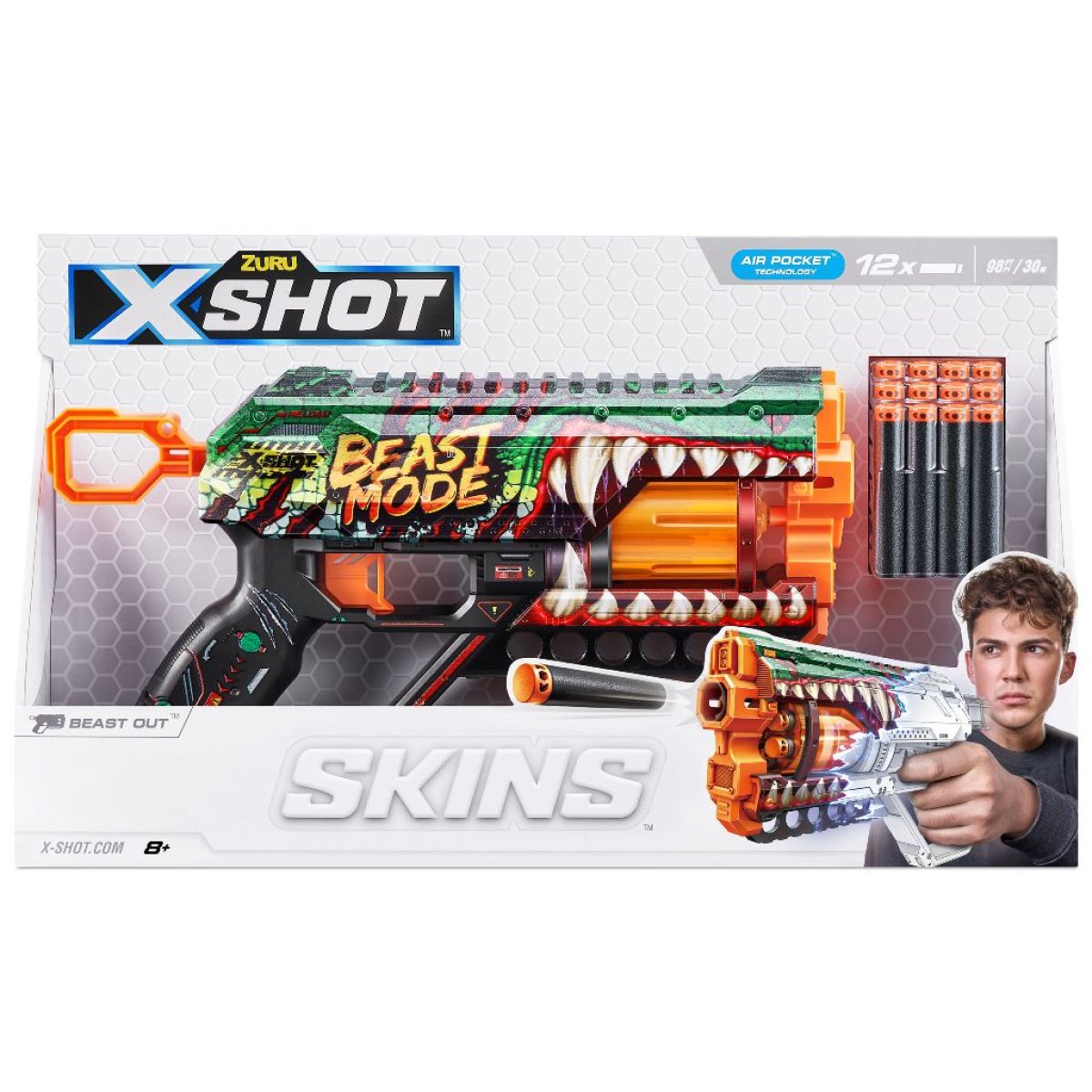 ZURU X-SHOT SKINS GRIEFER s 12 náboji krokodýl