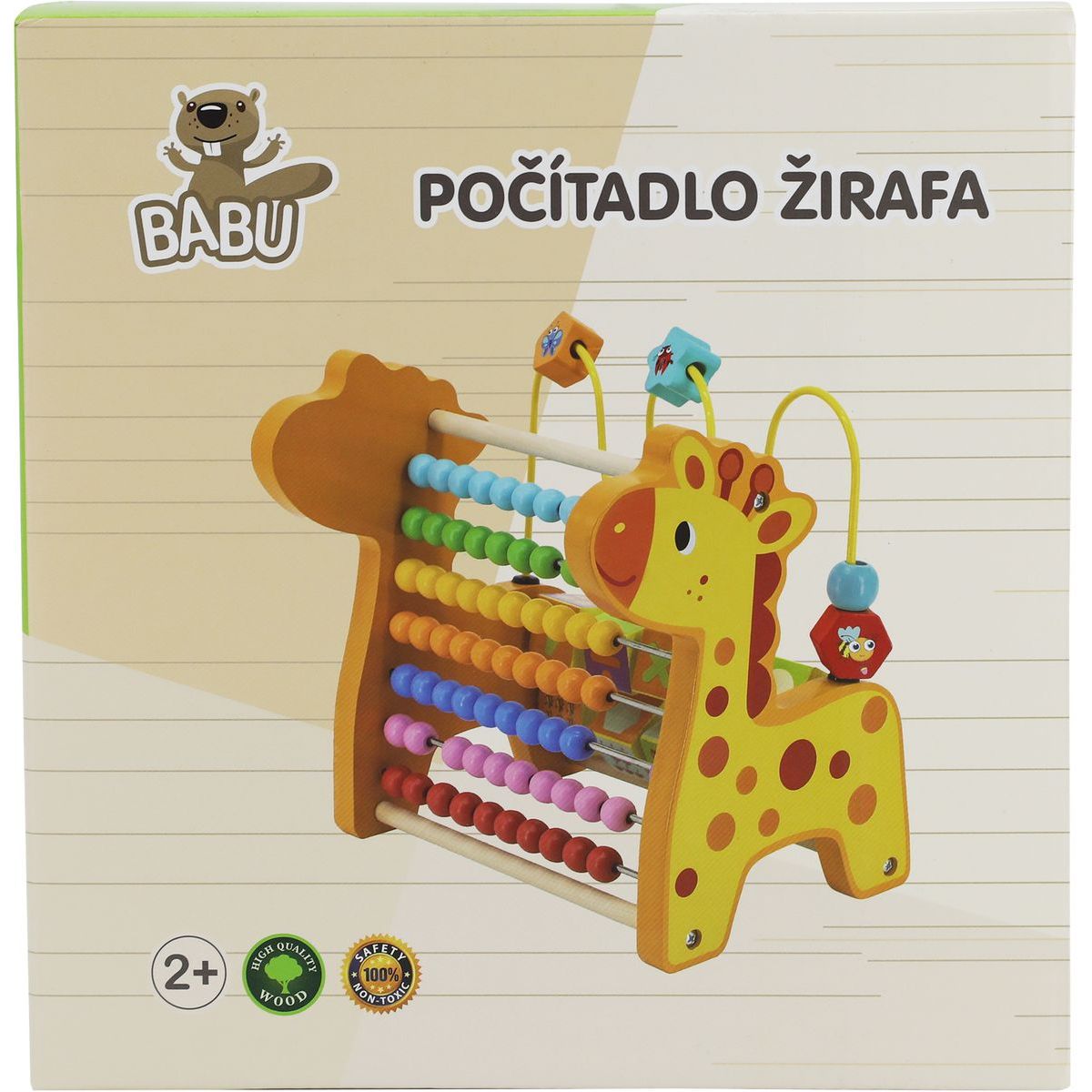 Babu Dřevěné počítadlo pro děti žirafa