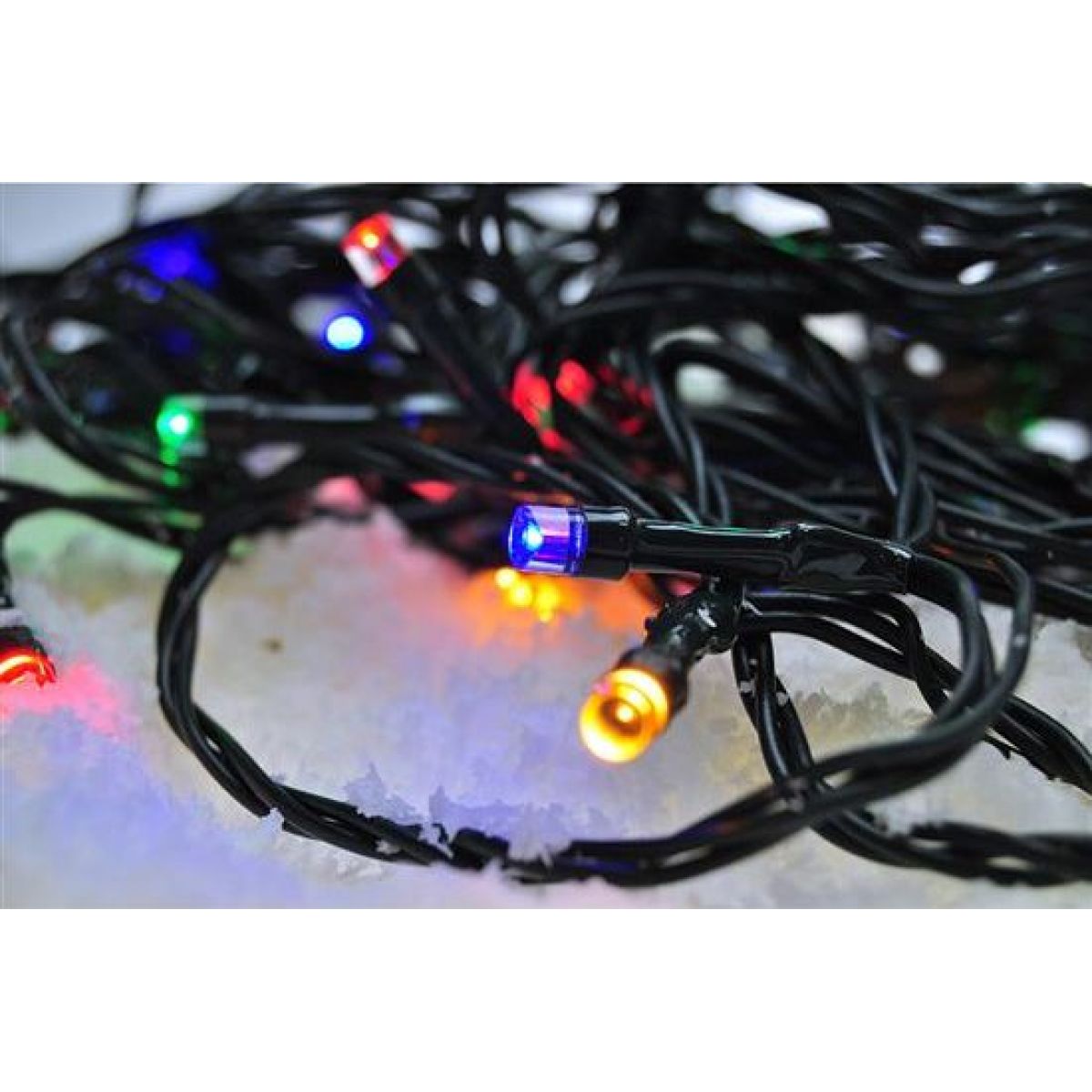 LED venkovní vánoční řetěz, 200 LED, 20 m, přívod 5 m, 8 funkcí, časovač, IP44, vícebarevný