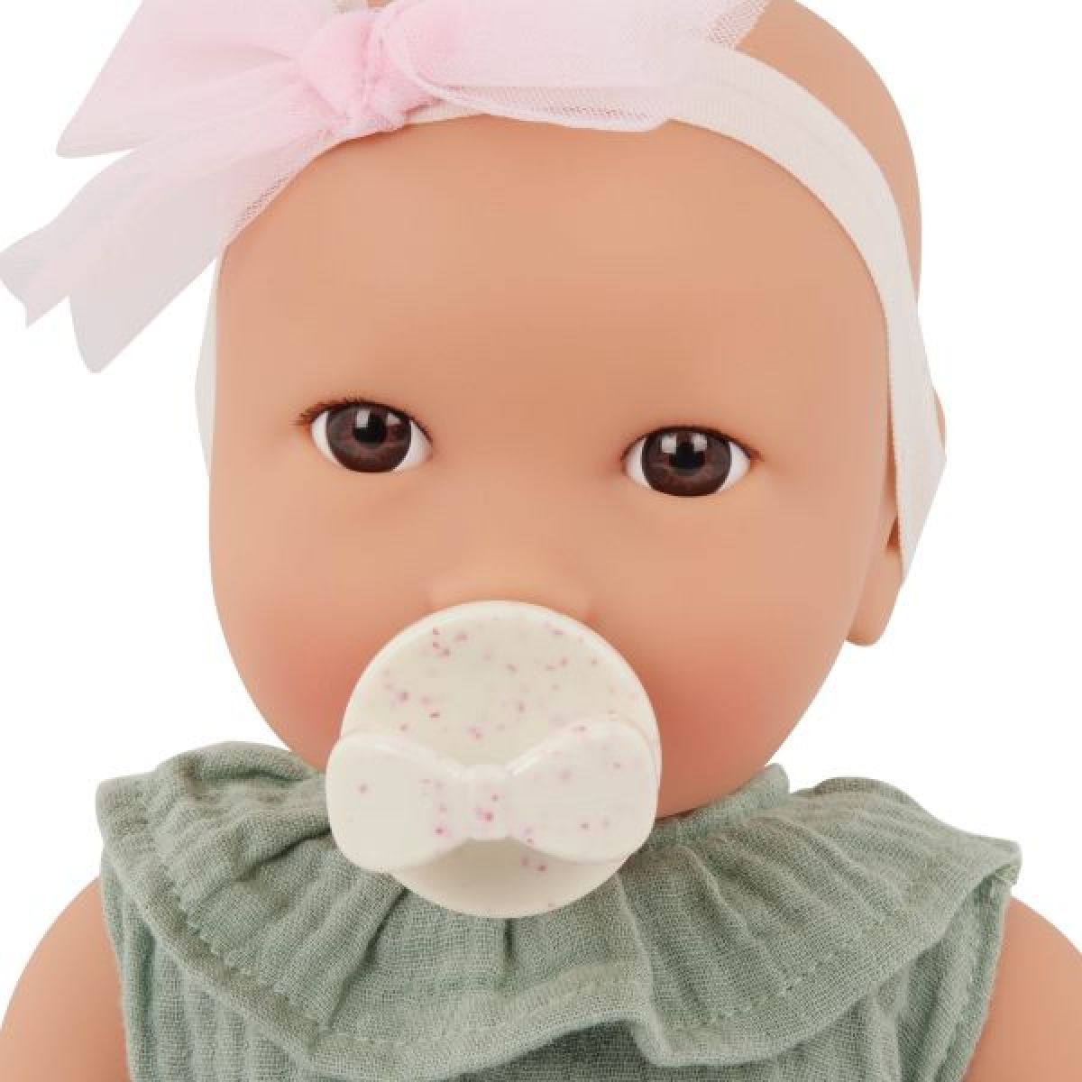 LullaBaby Panenka 35 cm v overalu s čelenkou