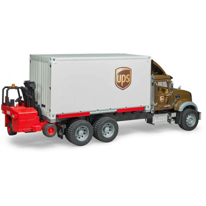 Bruder 2828 MACK Granite UPS logistik a vysokozdvihem 1:16