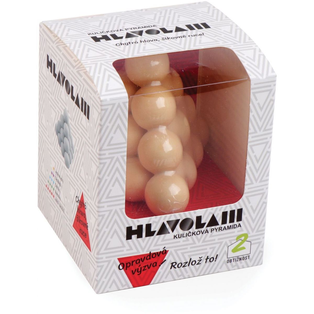 Alltoys Dřevěný hlavolam Kuličková pyramida