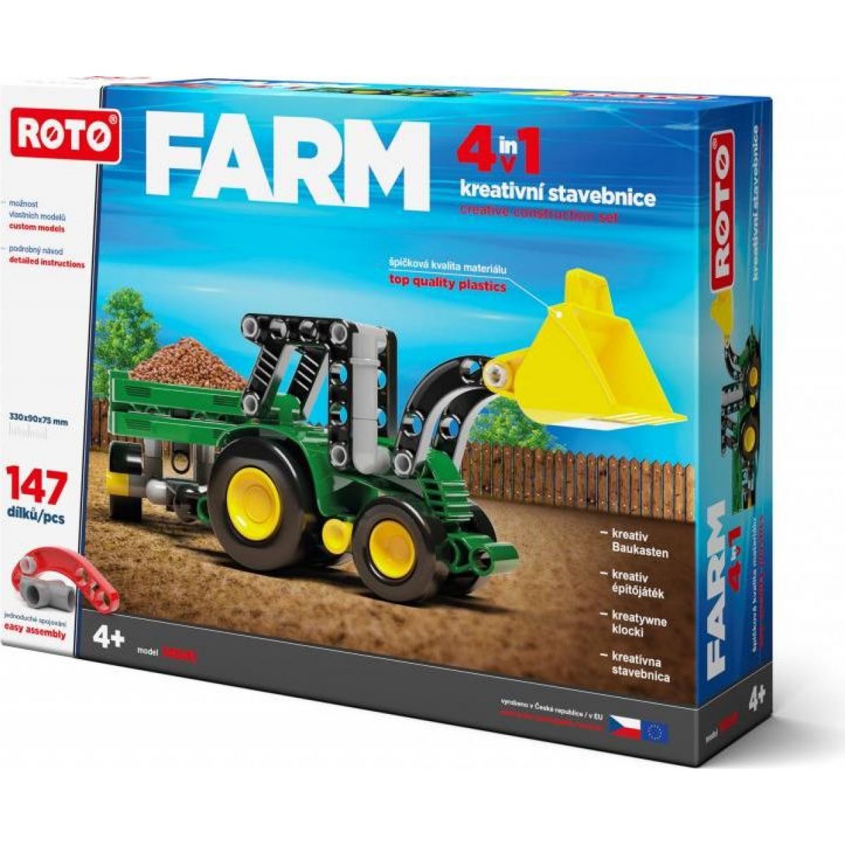 Roto Stavebnice 4 v 1 Farmářská technika 147 dílků