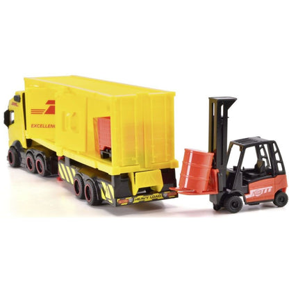 Dickie DHL nákladní auto Volvo FH 16 s vysokozdvižným vozíkem 35 cm