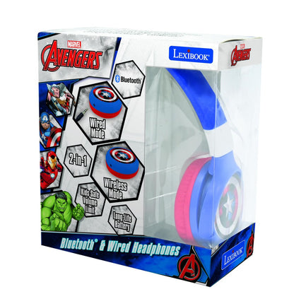 Lexibook 2v1 bluetooth skládací sluchátka Avengers s limitem hlasitosti