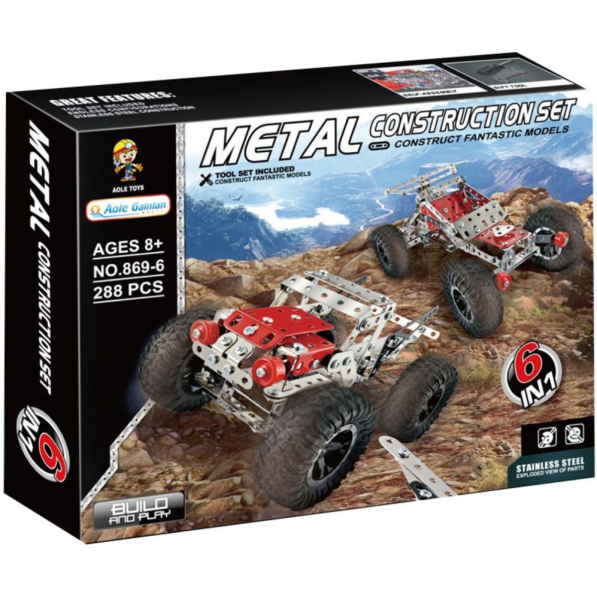 Alltoys Kovová stavebnice terénní auto 288 dílků