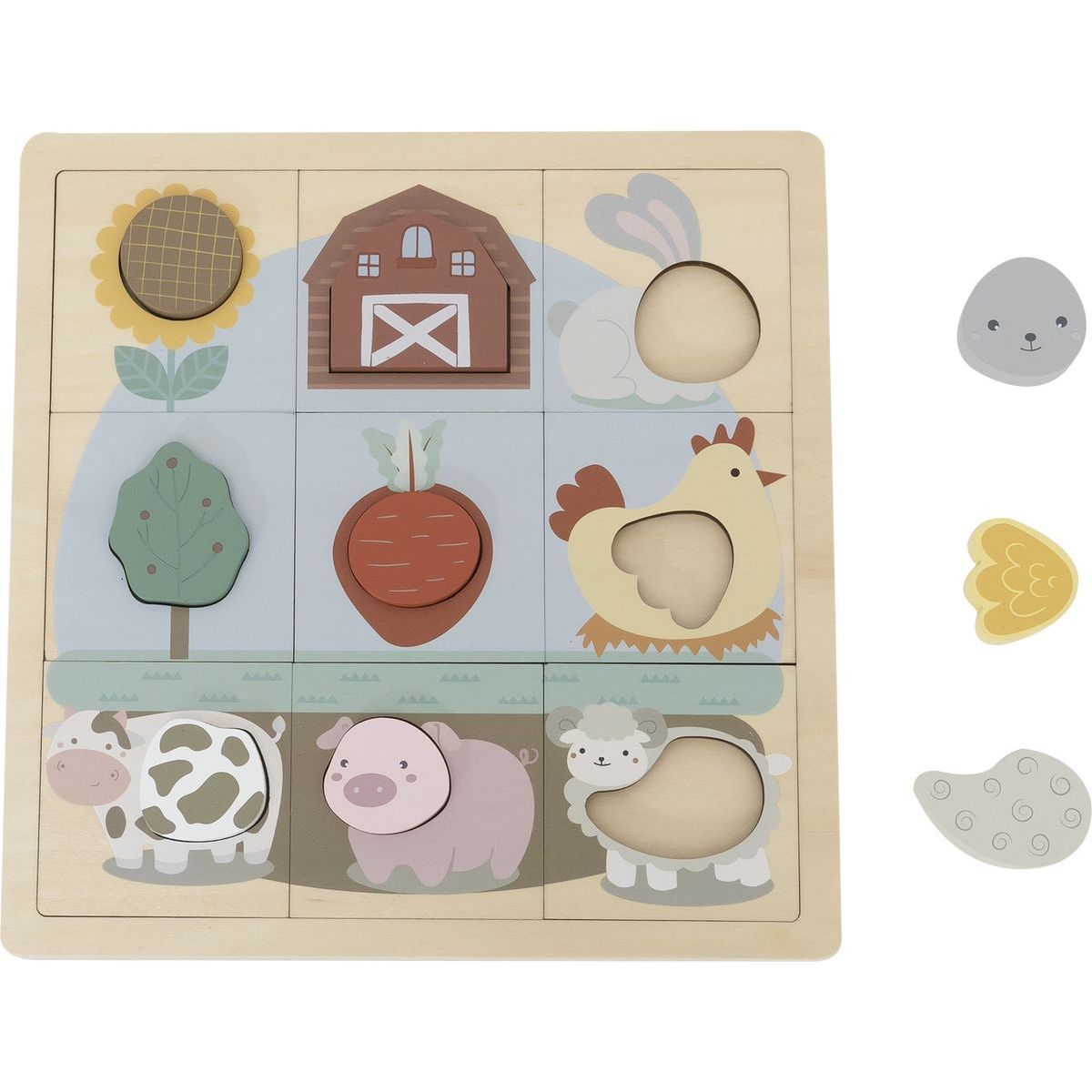 BABU Edukativní puzzle Farma - 12 dílků