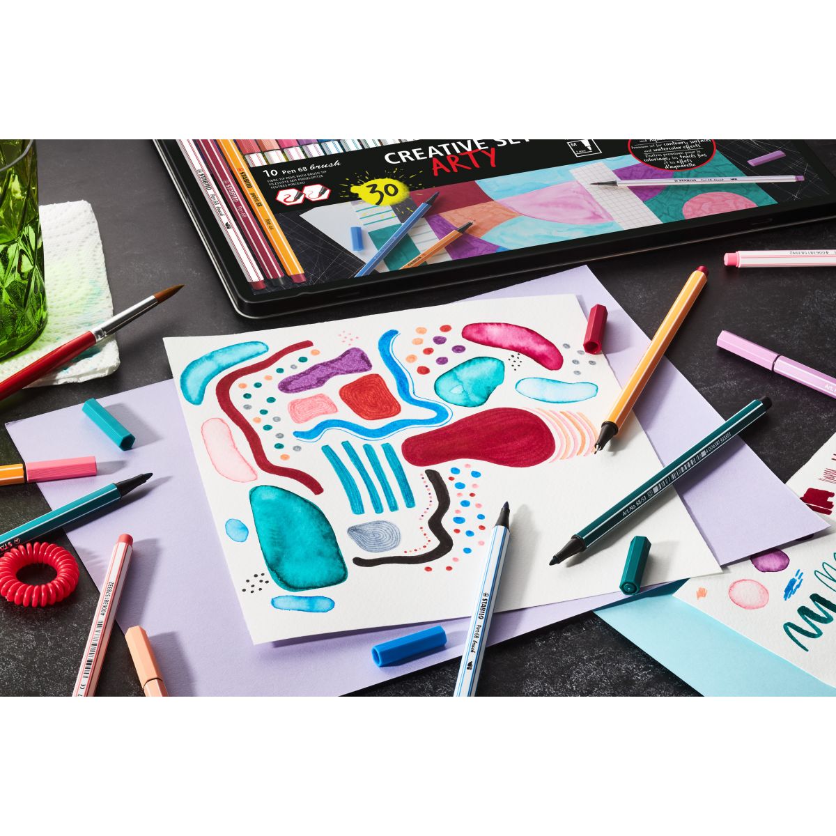 Kreativní set STABILO Pen 68 brush, Pen 68 & point 88 ARTY 30 ks
