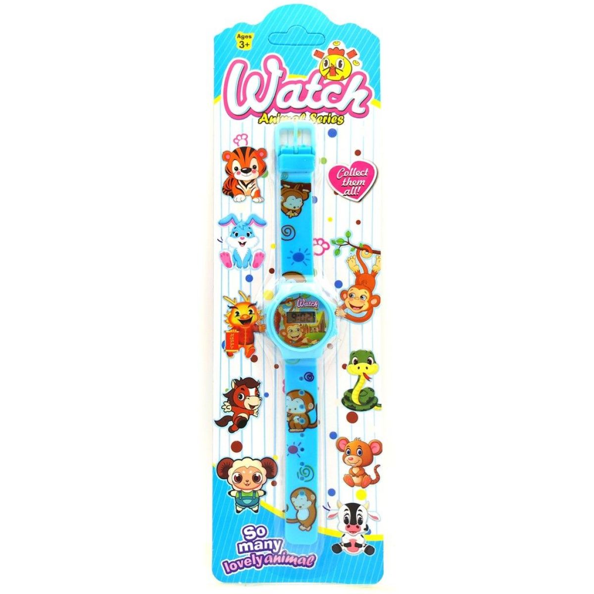 Sparkys Digitální hodinky zvířátka 20,5 cm sv. modré