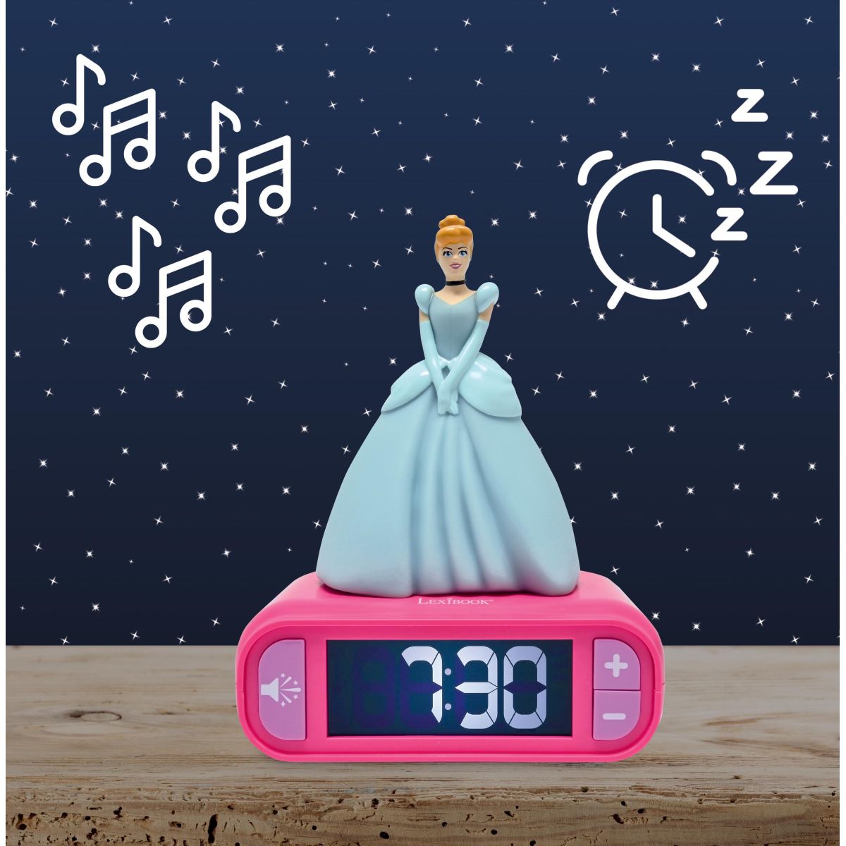 Lexibook Budík Disney princezny se svítící figurkou