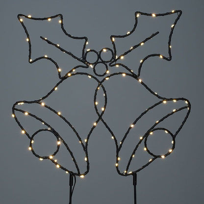 Solight LED venkovní dekorace zvonečky, 100x LED, časovač, 55cm, 3x AA