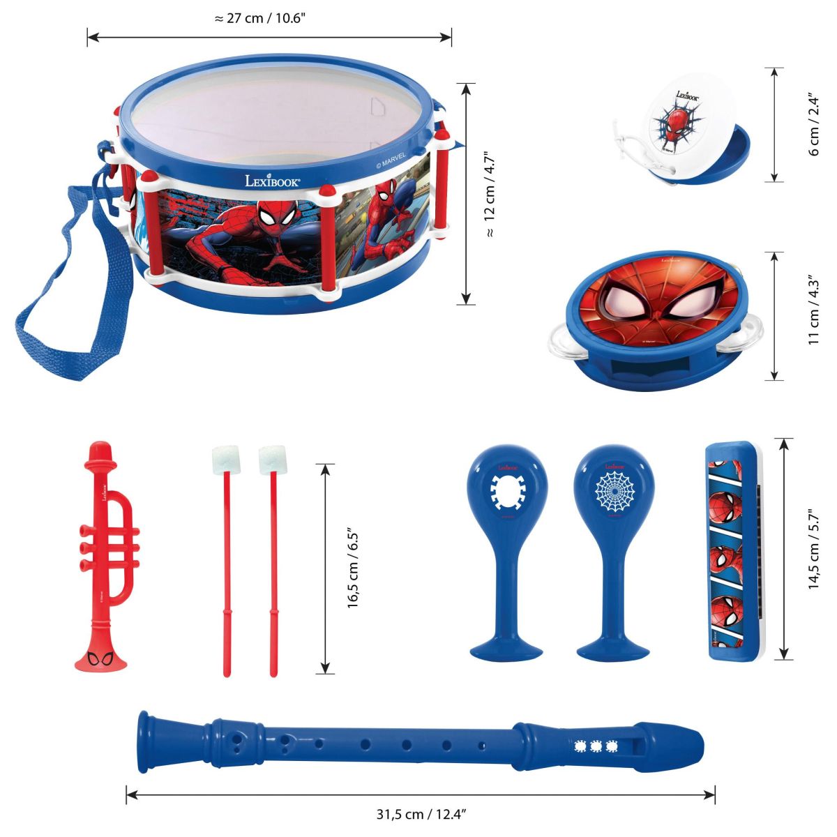 Lexibook Sada 7 hudebních nástrojů Spiderman