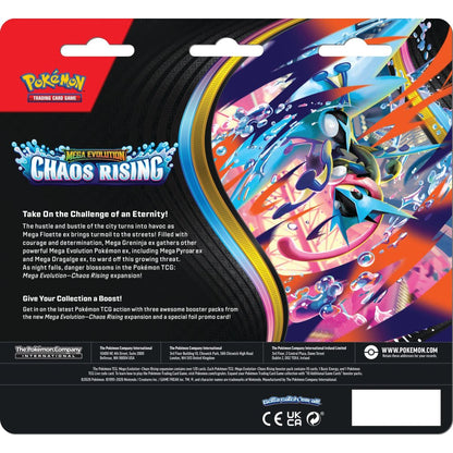 Pokémon TCG: ME04 Chaos Rising - 3 Blister Booster - Poškozený obal