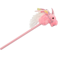 Kůň jednorožec na tyči plyš 80 cm na baterie se zvukem růžový v sáčku