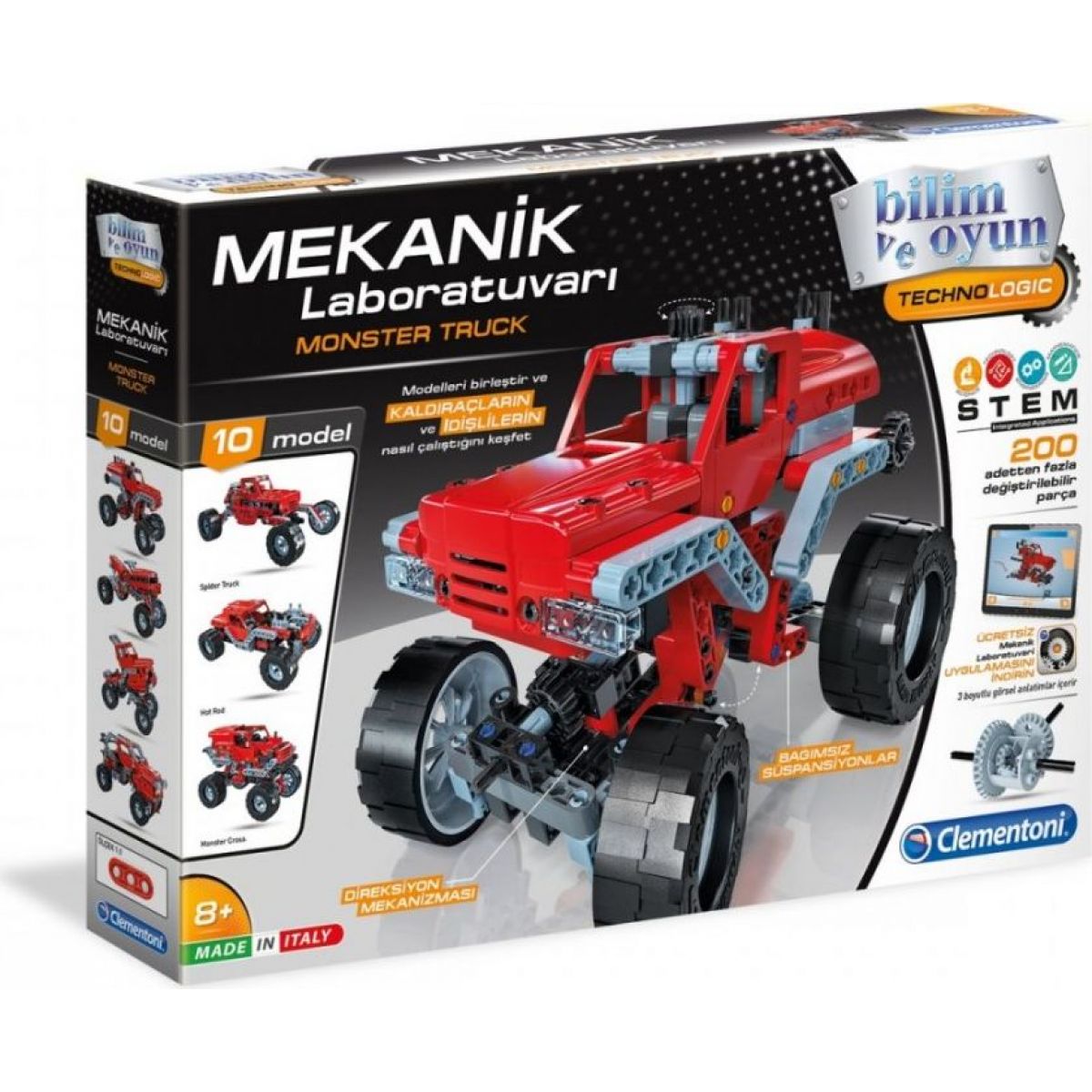 Clementoni Mechanická laboratoř monster truck 200 dílků