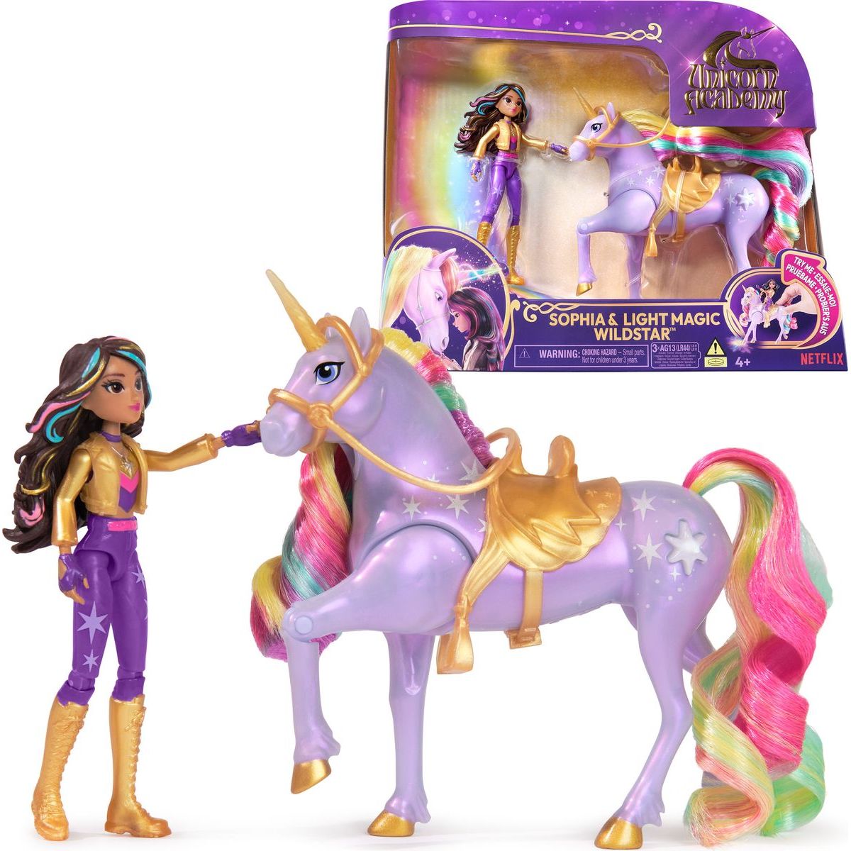Spin Master Jednorožčí akademie světelný jednorožec a figurka 11 cm Sophia & Wildstar