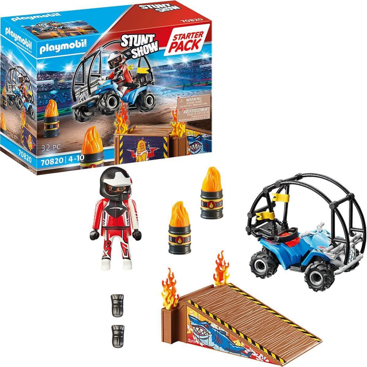 PLAYMOBIL® 70820 Starter Pack Kaskadérská show se čtyřkolkou a ohnivou rampou