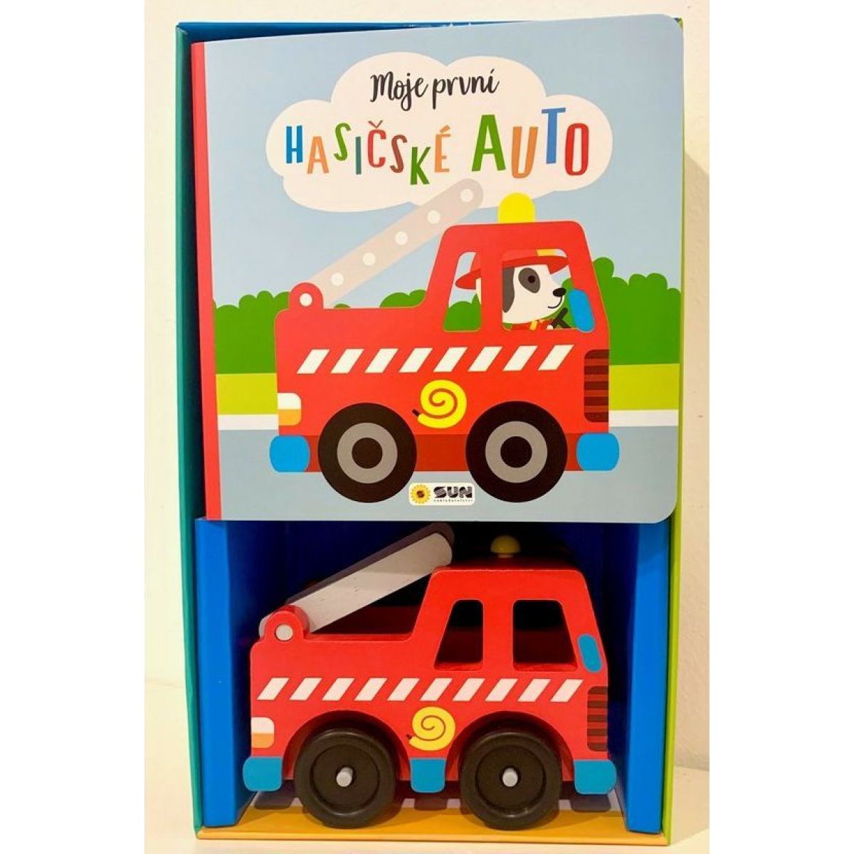 SUN Moje první Hasičské auto Kniha a hračka dárkový box