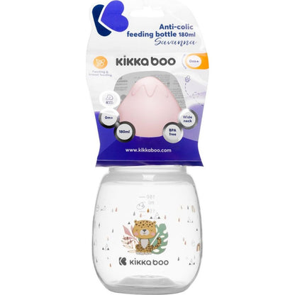 KikkaBoo Kojenecká láhev 180 ml 3m+ Savanna Pink
