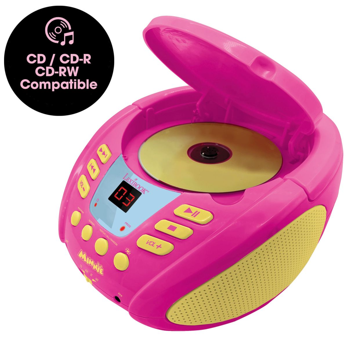 Lexibook CD přehrávač Minnie s bluetooth a světelnými efekty