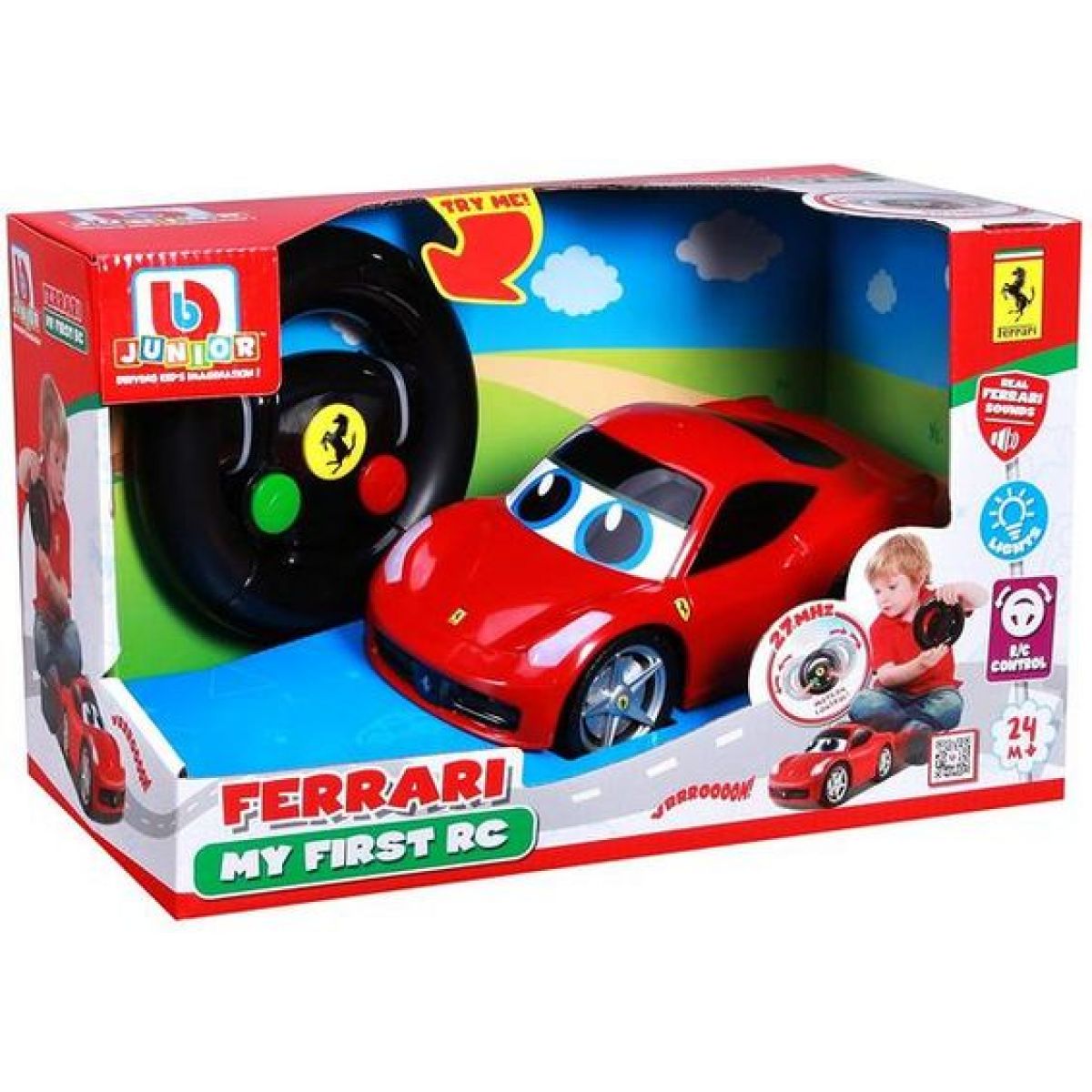Bburago Junior RC Auto Ferrari 458 - Červená