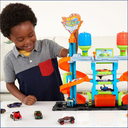 Hot Wheels City Color Shifters automyčka se spirálou
