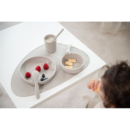 KikkaBoo Jídelní sada 5-dílná Platinum Silicone Sand