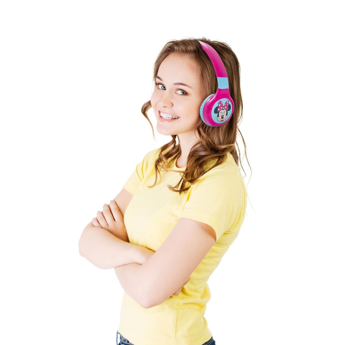 Lexibook 2v1 bluetooth skládací sluchátka Minnie s limitem hlasitosti