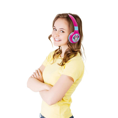 Lexibook 2v1 bluetooth skládací sluchátka Minnie s limitem hlasitosti