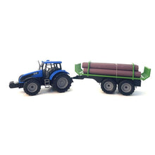 Alltoys Traktor na setrvačník s valníkem a se dřevem modrý