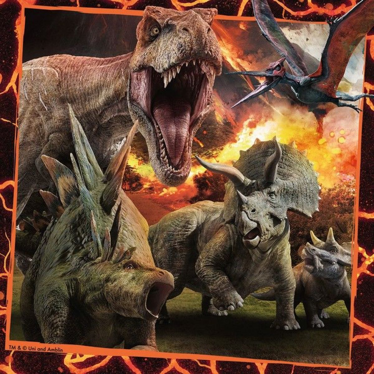 Ravensburger Puzzle Premium Jurský svět Zánik říše 3 x 49 dílků
