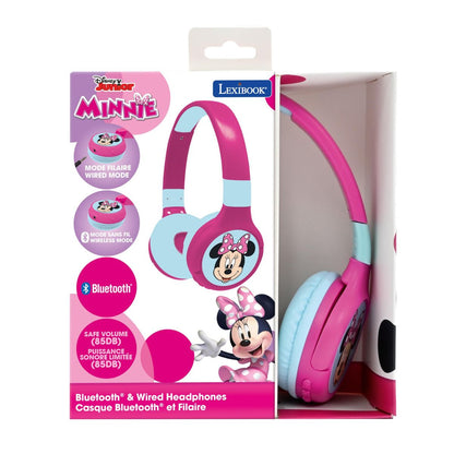 Lexibook 2v1 bluetooth skládací sluchátka Minnie s limitem hlasitosti