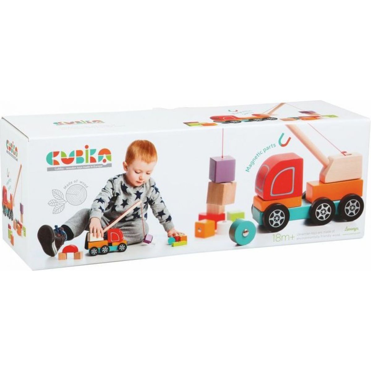 CUBIKA 13982 Autojeřáb s magnetem dřevěná skládačka