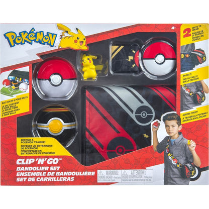 Jazwares Pokemon sada Clip and Go Bandolier W2 Pokéball, Luxury Ball i Pikachu
